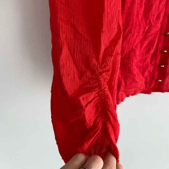 MAEVE by Anthropologie orange-red blouse size 4 - Picture 6 of 11